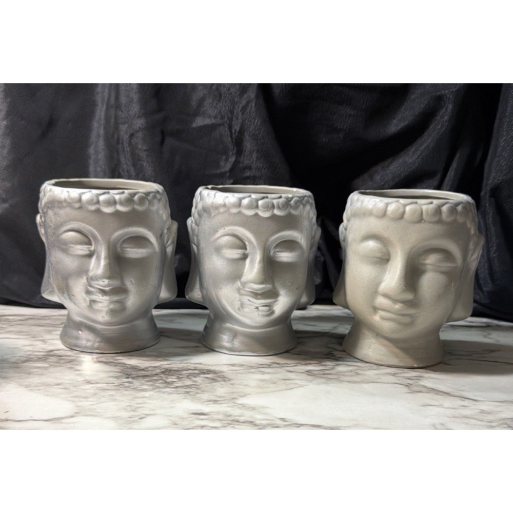3 ~ BUDDHA 3D‎ FACE PLANTERS 4.75"T x 4"W (2691)
